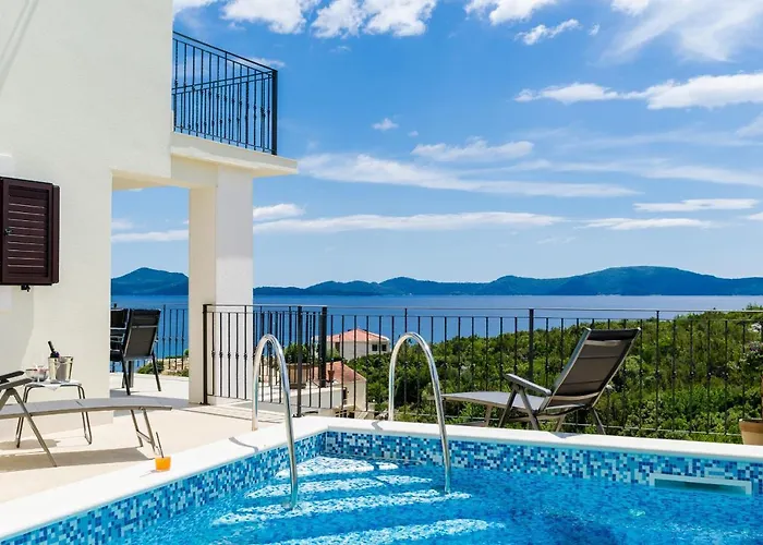 别墅 Quiet Seaview Villa Dubrovnik Region 斯拉诺