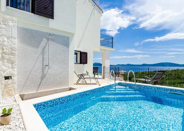别墅 Quiet Seaview Villa Dubrovnik Region 斯拉诺